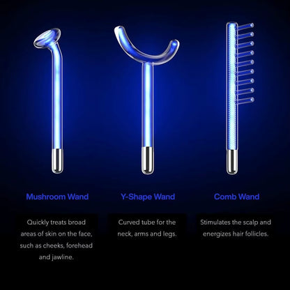 Professional High Frequency Facial Machine Electrotherapy Wand Glass Neon Argon Wands Remove Wrinkles Inflammation Acne Skin