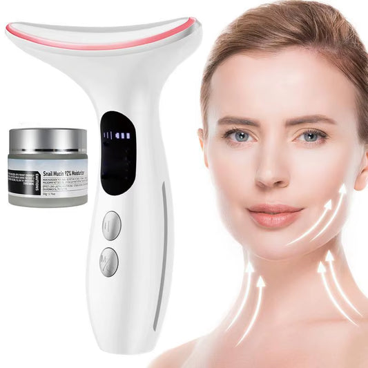 Neck Beauty Device with Gel Multi Color Massage Tightening Portable Ergonomic Face and Neck Beauty Massager